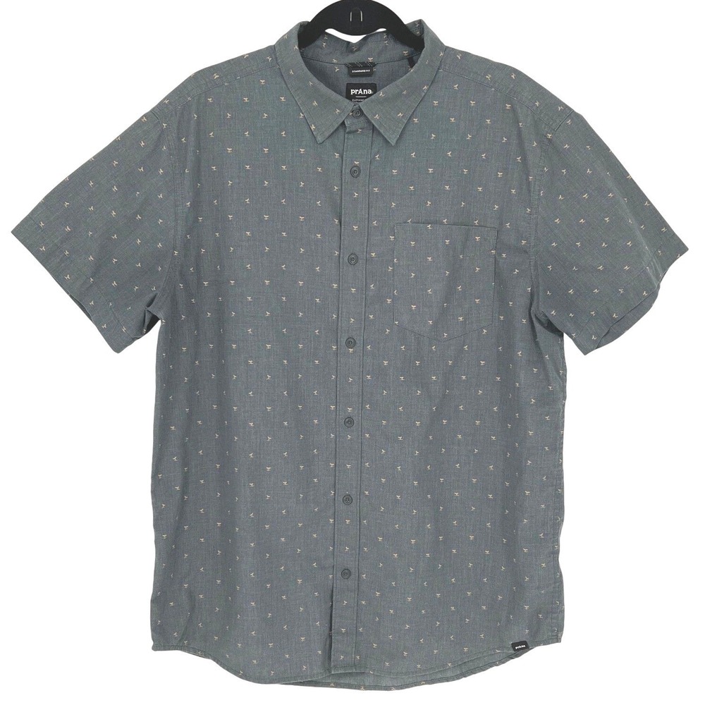 prAna Tinline Whales‎ Tail Large Blue Sustainable Eco All Over Print Minimalist